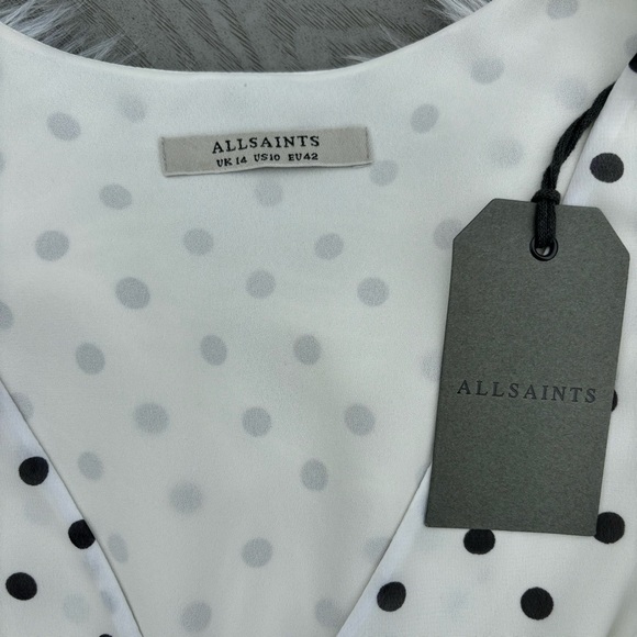 AllSaints Polka Dot Ruffle Dress - Picture 2 of 6